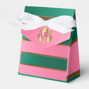 Ballotins Monogramme élégant rose et vert