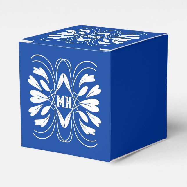 Ballotins Monogramme Elegant Royal Blue Ballotin personnalis (Verso)