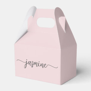 Ballotins Monogramme Féminin Rose Pâle Simple en Écriture No