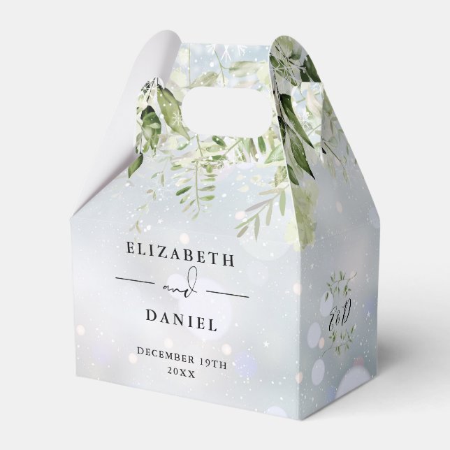 Ballotins Monogramme Floral Verdure Mariage hivernal (Verso)