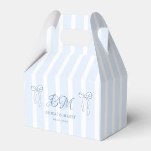 Ballotins Monogramme Mariage bleu à main tirée