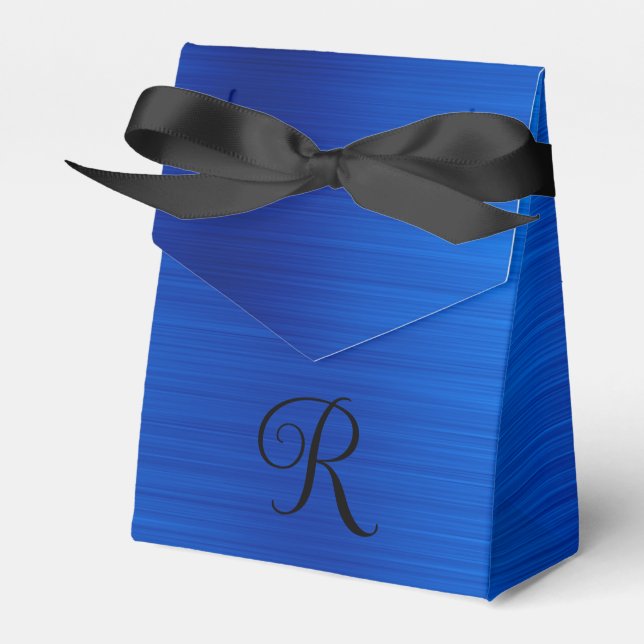 Ballotins Monogramme métallique Royal Blue Curly Noir (Verso)