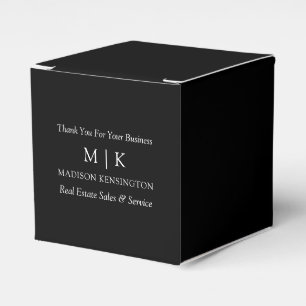 Ballotins Monogramme moderne ou ajouter logo Business Noir P