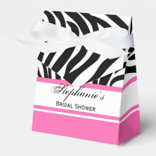 Ballotins Monogramme noir et blanc Zèbre imprimé et rose cha