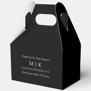 Ballotins Monogramme ou ajouter un logo Business Black Gable