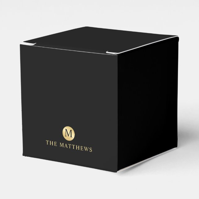 Ballotins Monogramme personnalisé de luxe noir et or (Verso)