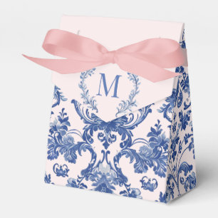 Ballotins Monogramme rose et bleu Damas
