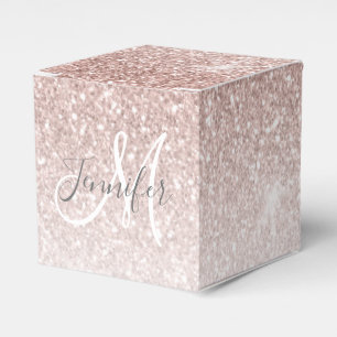 Ballotins Monogramme rose Parties scintillant or rose pâle