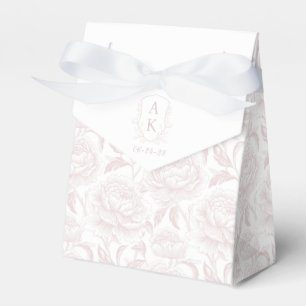 Ballotins Monogramme rose vif Crest Chinoiserie Peonies
