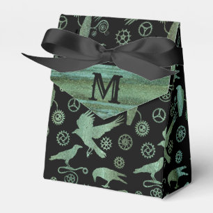 Ballotins Monogramme Rouille Steampunk engrenages et corbeau