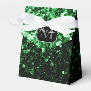 Ballotins Monogramme vert foncé faux parties scintillant sci