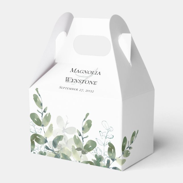 Ballotins Monogramme vert mariage Eucalyptus (Verso)