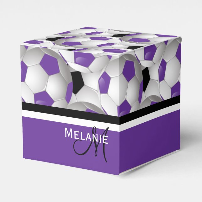 Ballotins Monogramme violet noir Motif de balle de soccer (Verso)