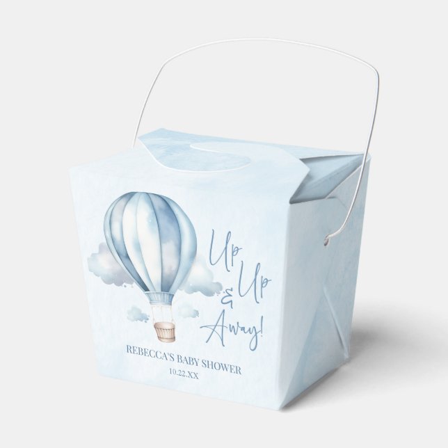 Ballotins Montez et partez ! Baby shower Blue Hot Air Balloo (Verso)