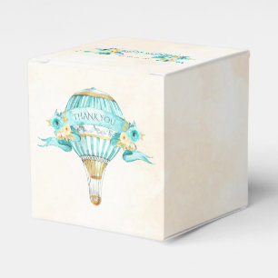 Ballotins Montgolfière Turquoise Or Jaune Roses