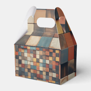 Ballotins Montre à motif de blocs en bois colorés rustiques