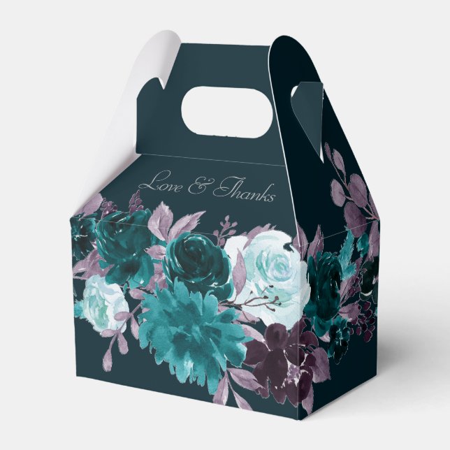 Ballotins Moody Boho | Flore Turquoise profonde et violette  (Verso)