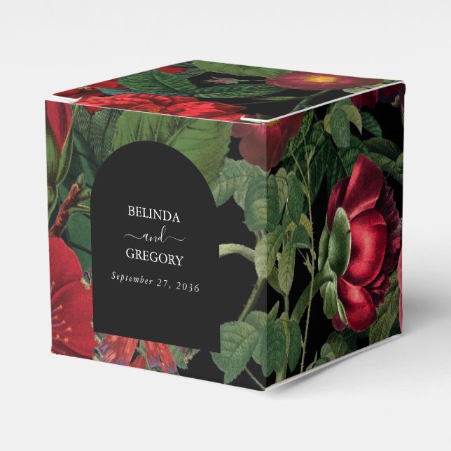 Ballotins Moody Florals Arc Noir Bourgogne Rouge Mariage (Verso)