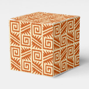 Ballotins Motif aztèque d'Ikat - mandarine et orange-clair