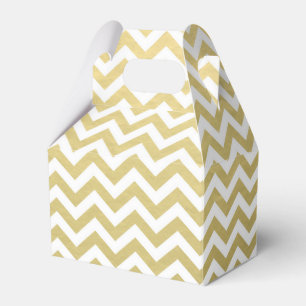 Ballotins Motif blanc de Chevron de feuille d'or