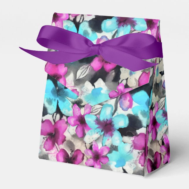 Ballotins Motif bleu rose blanc Aquarelle noire (Verso)