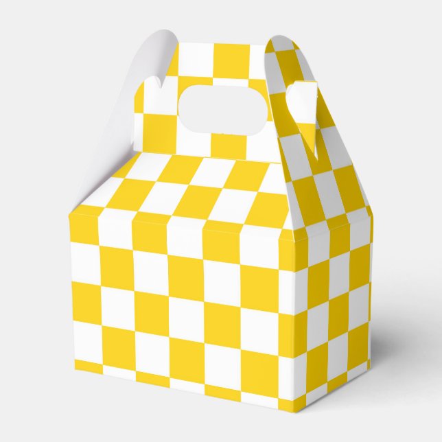 Ballotins Motif chèque À damiers blanc jaune (Verso)