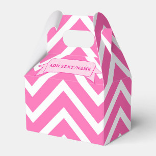 Ballotins Motif Chevron Rose Chaud Et Blanc Personnalisé