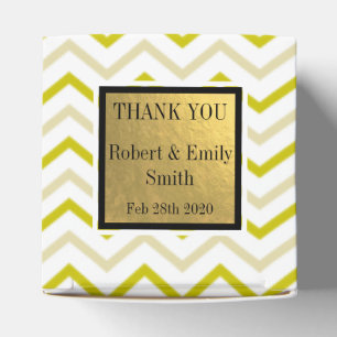 Ballotins Motif Chevron Zigzag Paillettes Or "Merci"