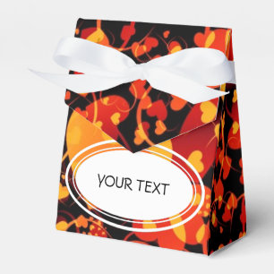 Ballotins Motif - Coeurs pour amour noir orange + votre text