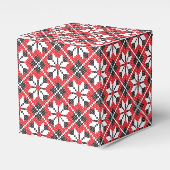 Ballotins Motif croisé transparent rouge et noir (Verso)