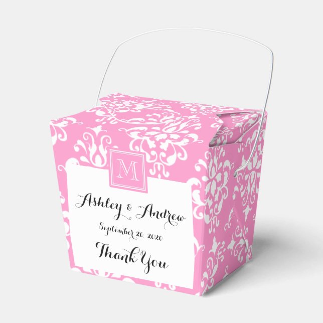 Ballotins Motif Damas rose 1 avec Monogramme (Verso)