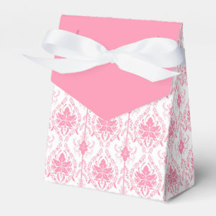 Ballotins motif damassé rose blanc