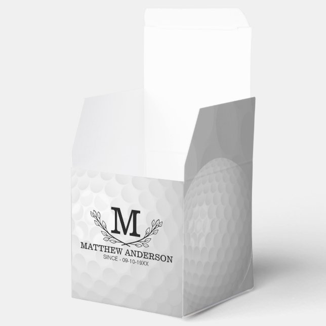 Ballotins Motif de balle de golf personnalisé Nom Monogramme (Ouvert)