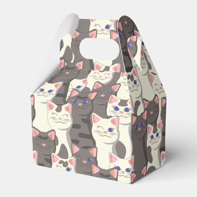 Ballotins Motif de chats blancs et gris (Verso)