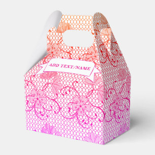 Ballotins Motif de dentelle florale rose et orange personnal