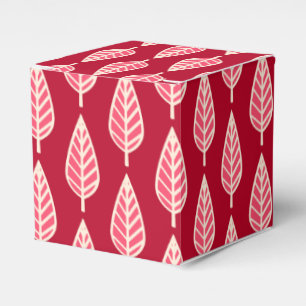 Ballotins Motif de feuille de hêtre - Rouge rubis et crème