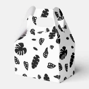 Ballotins Motif de feuilles tropicales d'été noir et blanc