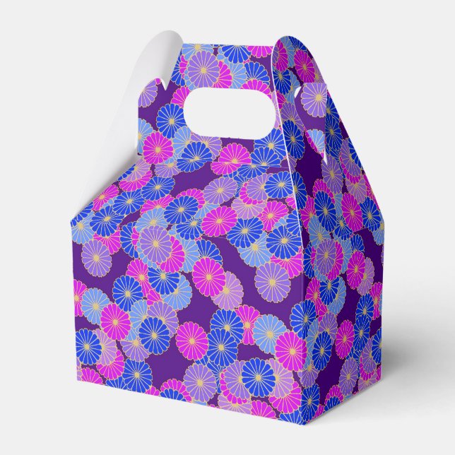 Ballotins Motif de fleurs Art Déco - violet, bleu et violet (Verso)