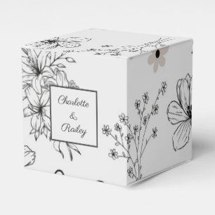 Ballotins Motif de fleurs hippie gris noir rétro Y2K