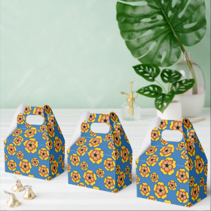 Ballotins Motif de fleurs orange jaune