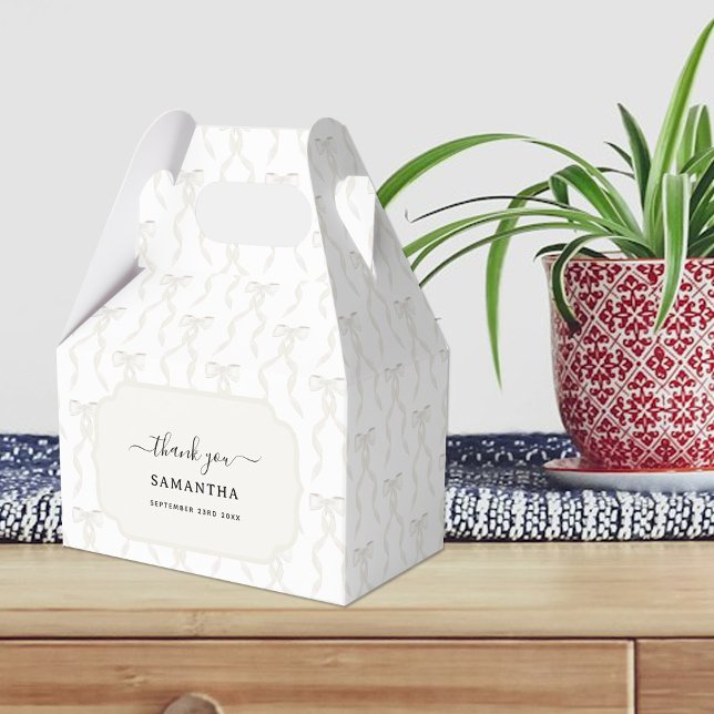 Ballotins Motif de la Bow blanche Aquarelle (Fancy Watercolor White Bow Pattern Favor Boxes)