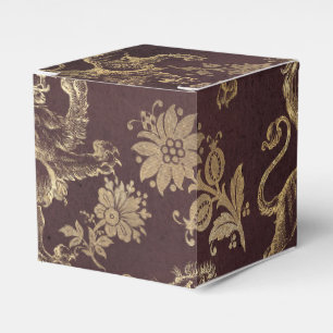 Ballotins Motif de lion vintage or et Bourgogne