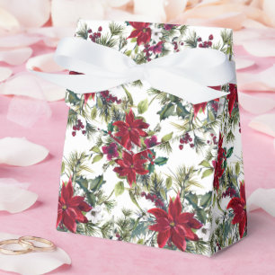 Ballotins Motif de poinsettia à l'aquarelle 