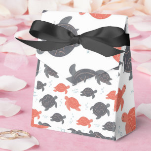 Ballotins Motif de tortue marine minimaliste blanc et gris