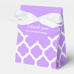 Ballotins Motif de trellis blanc violet merci boîte cadeau