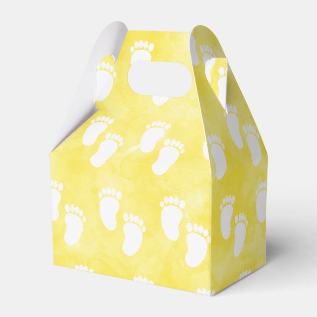Ballotins Motif d'empreinte Baby shower Aquarelle Jaune (Verso)
