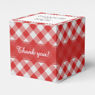 Ballotins motif des chèques En vichy rouge/blanc "Merci"