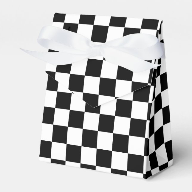 Ballotins Motif du drapeau cool noir et blanc À damiers (Verso)
