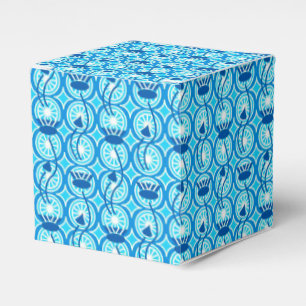 Ballotins Motif égyptien Lotus, cobalt et turquoise