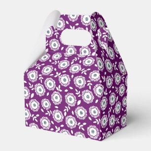 Ballotins Motif floral blanc sur fond violet